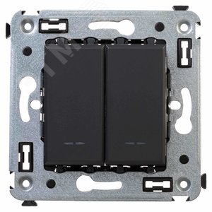 Изображение товара Avanti Переключатель двухклавишный в стену, , Черный матовый (шт)