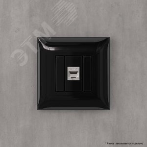 Avanti Компьютерная розетка RJ-45 без шторки в стену, кат.6 одинарная экранированная,  Черный квадрат - фото 5