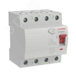 Выключатель дифференциального тока 4п 80A 100мА АС MDL100-4P3-80-AC DKC