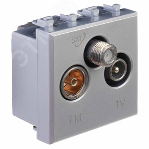 Розетка TV-FM-SAT модульная, Avanti, закаленная сталь, 2 модуля - фото 2