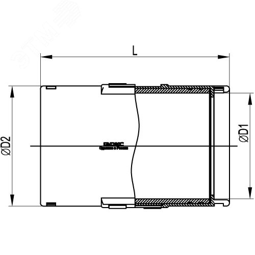 Муфта 110мм разъемная с фиксатором для двустенных-дренажных труб - фото 2