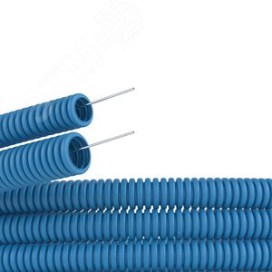 Труба гофрированная ППЛ 16 мм с протяжкой тяжелая синяя (100м)