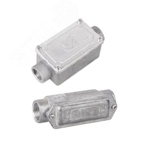 Коробка протяжная алюминиевая 2 ввода 180 градусов М16х1.5 IP55 118х51х42мм - фото 3