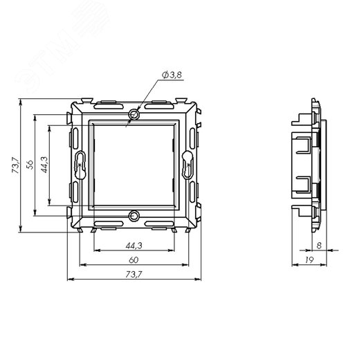BRAVA Каркас на 2 модуля (одноместный) белый RAL  9010 - фото 2