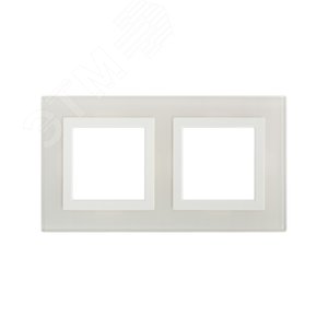 Рамка из натурального стекла, ''Avanti'', белая, 4 модуля
