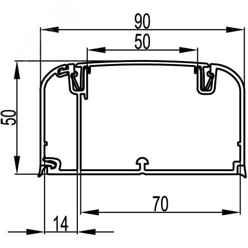Кабель-канал 90x50 с перегородкой с боковой и фронтальной крышками IN-Liner FRONT - фото 4
