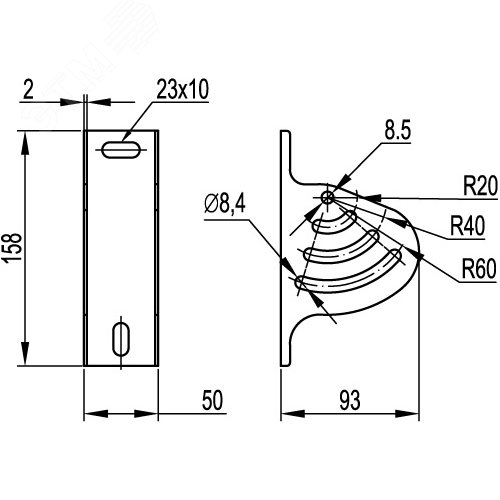 Крепление потолочное изменяемый угол SSC горячеоцинкованное - фото 2