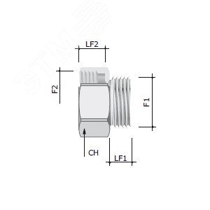 Переходник для труб 3/4`  наружная резьба/ M20x1.5 внутренняя резьба GAS-MET 6019-3420 DKC - 3
