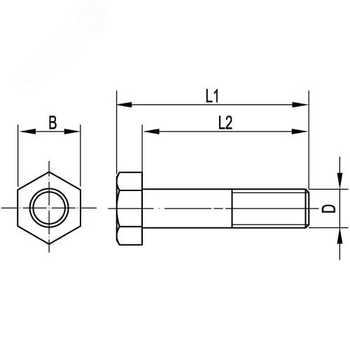 Болт М8х70 нержавеющая сталь inox - фото 2