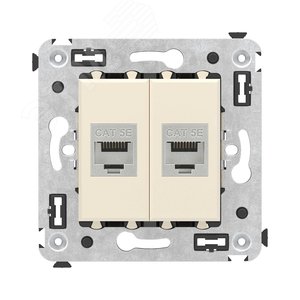 Avanti Компьютерная розетка RJ-45 без шторки в    стену кат.5e двойная экранированная Ванильная     дымка - фото 1