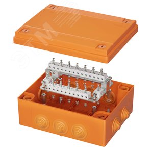 Коробка пластиковая FS с кабельными вводами иклеммниками,IP55,240х190х90мм, 40р, 450V,6A,4мм.кв