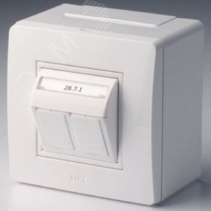 Коробка для миниканалов с двумя телефонными/компьютерными розетками
