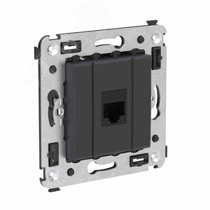 Avanti Компьютерная розетка RJ-45 без шторки в стену, кат.6А одинарная,  Черный матовый - фото 2