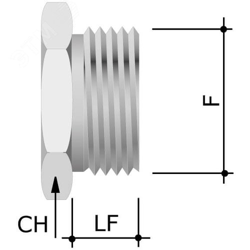 Заглушка M16x1.5 никелированная латунь - фото 3