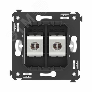 Avanti Компьютерная розетка RJ-45 без шторки в стену, кат.6 двойная экранированная,  Черный матовый - фото 4