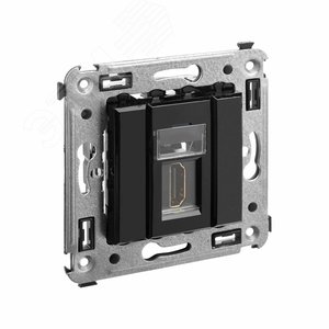 Avanti HDMI розетка одинарная в стену, тип А-А, Черный квадрат - фото 2