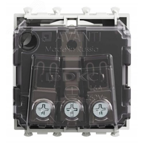 Розетка модульная, 2P+E, с з/ш, Avanti, белое облако, 2 модуля - фото 3