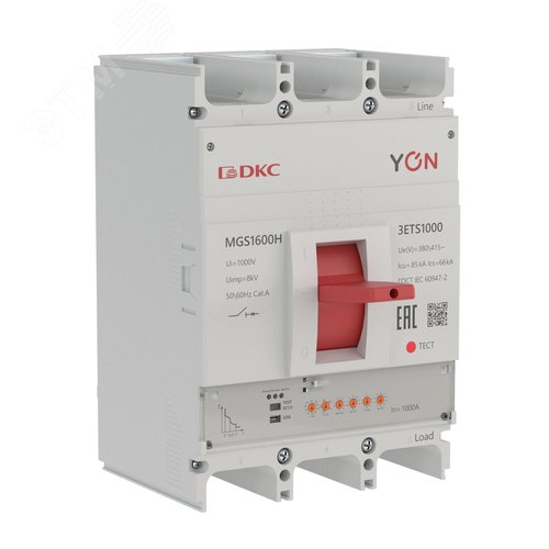 Выключатель автоматический YON max MGS1600H 3P 400-1000А 85кА с электронным расцепителем ETS - фото 1