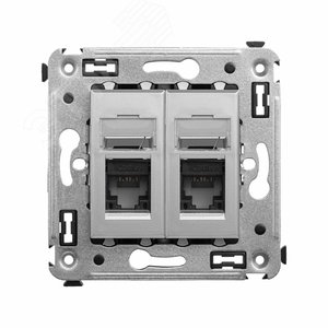 Avanti Компьютерная розетка RJ-45 в стену кат.5e двойная Закаленная сталь - фото 1