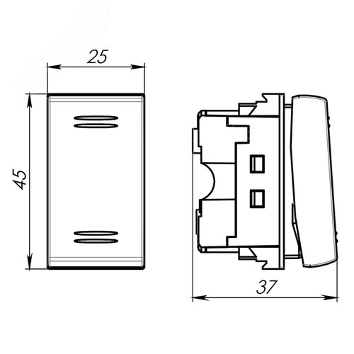 Выключатель однополюсный, ЭУИ Вива (Viva), 1 мод. - фото 5