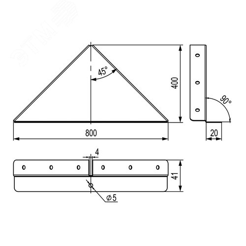 Заглушка к двускатной крышки 800 цинк ламель      (аналог гор.цинк) - фото 2