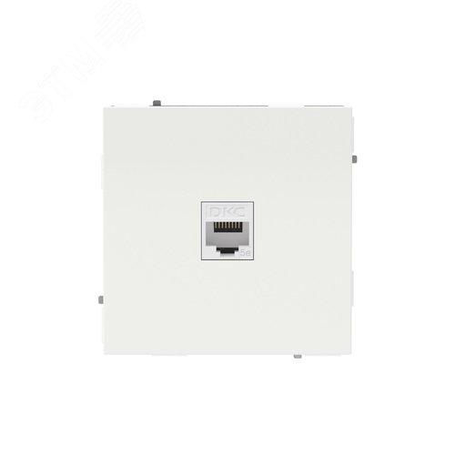 Компьютерная розетка RJ-45 без шторки, кат.5е одинарная, KANT, белая магнолия - фото 1