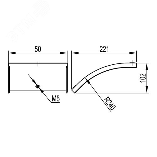 Крышка на угол CD 45 вертикальный внеш. 45°       осн.50, горячеоцинкованная в комплекте с метизами и пластинами PTCE - фото 3