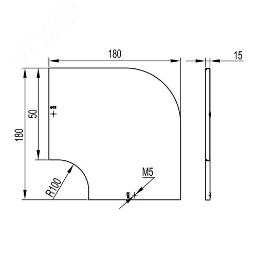 Крышка на угол CPO 90 горизонтальный 90° осн.50,  цинк-ламельная в комплекте с метизами и пластинамиPTCE - фото 3