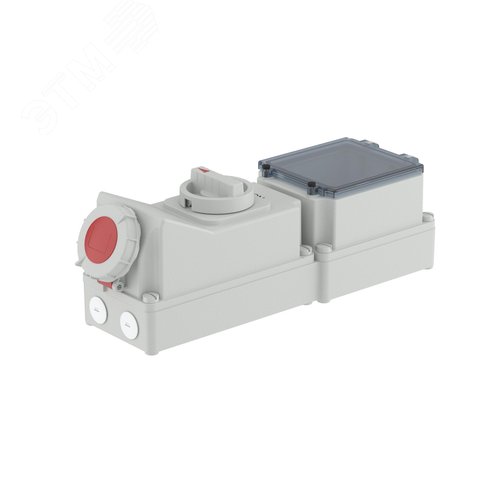 Розетка наружной установки с механической блокировкой и DIN-рейкой на 6 модулей IP67 32А 3P+E+N 400В - фото 1