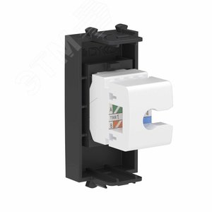 Avanti Телефонная розетка RJ-12 без шторки модульная, Черный матовый, 1 модуль - фото 3