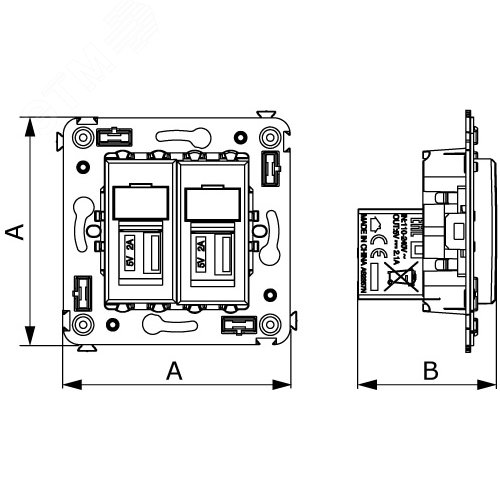 Avanti USB зарядное устройство в стену, ''Белое облако'' - фото 7