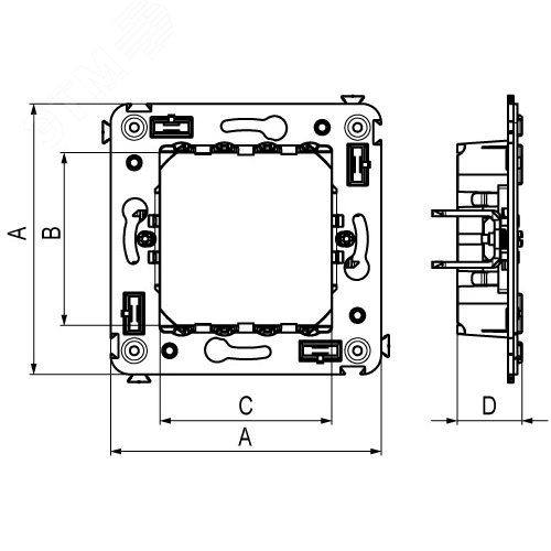 Avanti Каркас с лапками для монтажа модульных в стену - фото 6