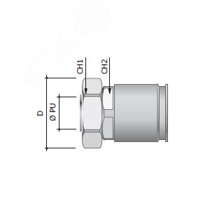 Муфта металлорукав DN=20-жесткая труба D=25мм IP66/IP67 нержавеющая сталь AISI 316L - фото 2