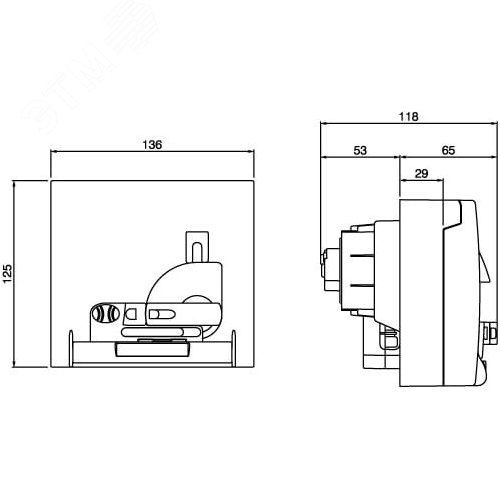 Розетка для скрытого монтажа АВДТ (16А 10мА 35 кА) защита IP66 с вставленной вилкой - фото 2