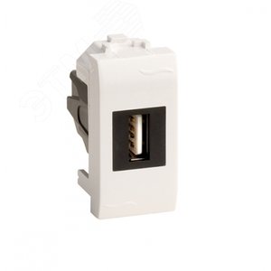 Изображение товара Розетка USB 2.0 Brava белая 1 модуль (шт)