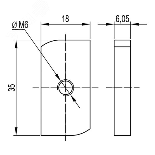 Гайка для подвешивания профиля М6х40 нержавеющая сталь AISI 316L - фото 2
