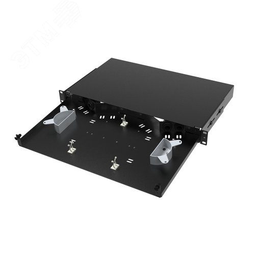 Оптическая полка выдвижная без лицевой панели неукомплектованная 1U черная - фото 2