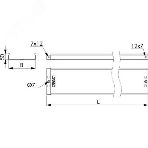 Лоток неперфорированный 100х50х3000 цинк-ламельный - фото 2
