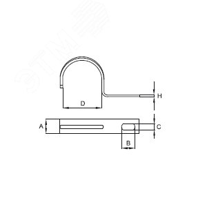 Скоба металлическая 13мм однолапковая оцинкованная - фото 2