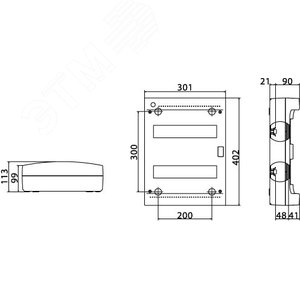 Щит распределительный навесной ЩРН-24 пластиковый без двери - фото 2