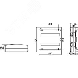 Щит распределительный навесной ЩРН-36 пластиковый без двери - фото 2