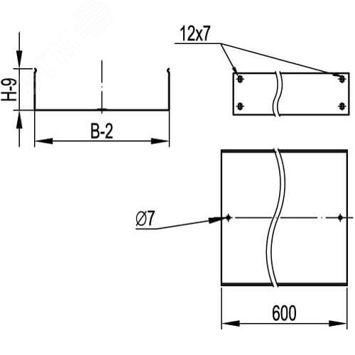 Расширение телескопическое для лотка 150х100x600 мм горячеоцинкованное - фото 2