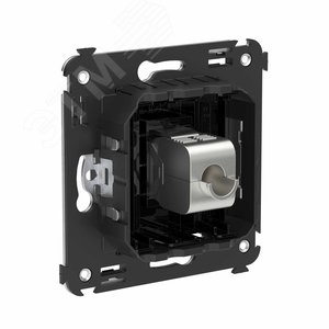 Avanti Компьютерная розетка RJ-45 без шторки в стену, кат.6А одинарная экранированная,  Черный квадрат - фото 3
