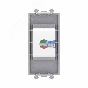 Avanti Телефонная розетка RJ-12 без шторки        модульная Закаленная сталь 1 модуль - фото 4