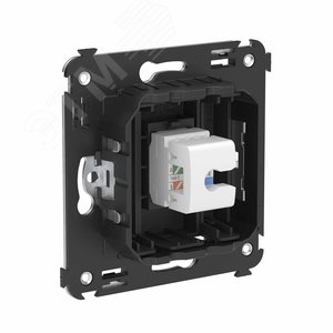 Avanti Телефонная розетка RJ-12 без шторки в стену одинарная, Черный матовый - фото 3