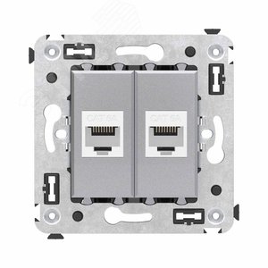 Avanti Компьютерная розетка RJ-45 без шторки в стену, кат.6А двойная,  Закаленная сталь - фото 1