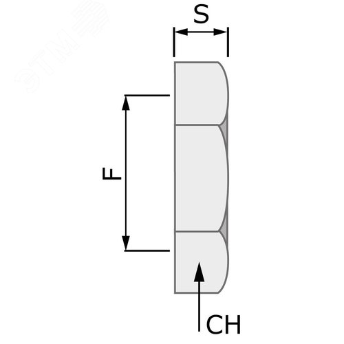 Гайка заземляющая M25x1.5 никелированая латунь - фото 2