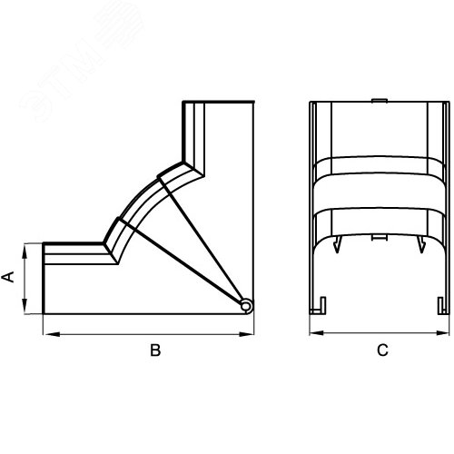 Угол 75-115 градусов внутренний 70х22мм изменяемый - фото 2