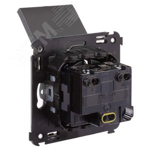 Avanti Розетка с крышкой в стену, 2P+E, с з/ш, , Черный матовый - фото 4