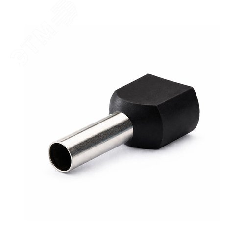 Наконечник-гильза двойная с изолир.фланцем 1,5 кв.мм черный (НШВИ2) - фото 2